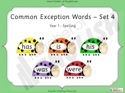 Common Exception Words - Set 4 - Year 1